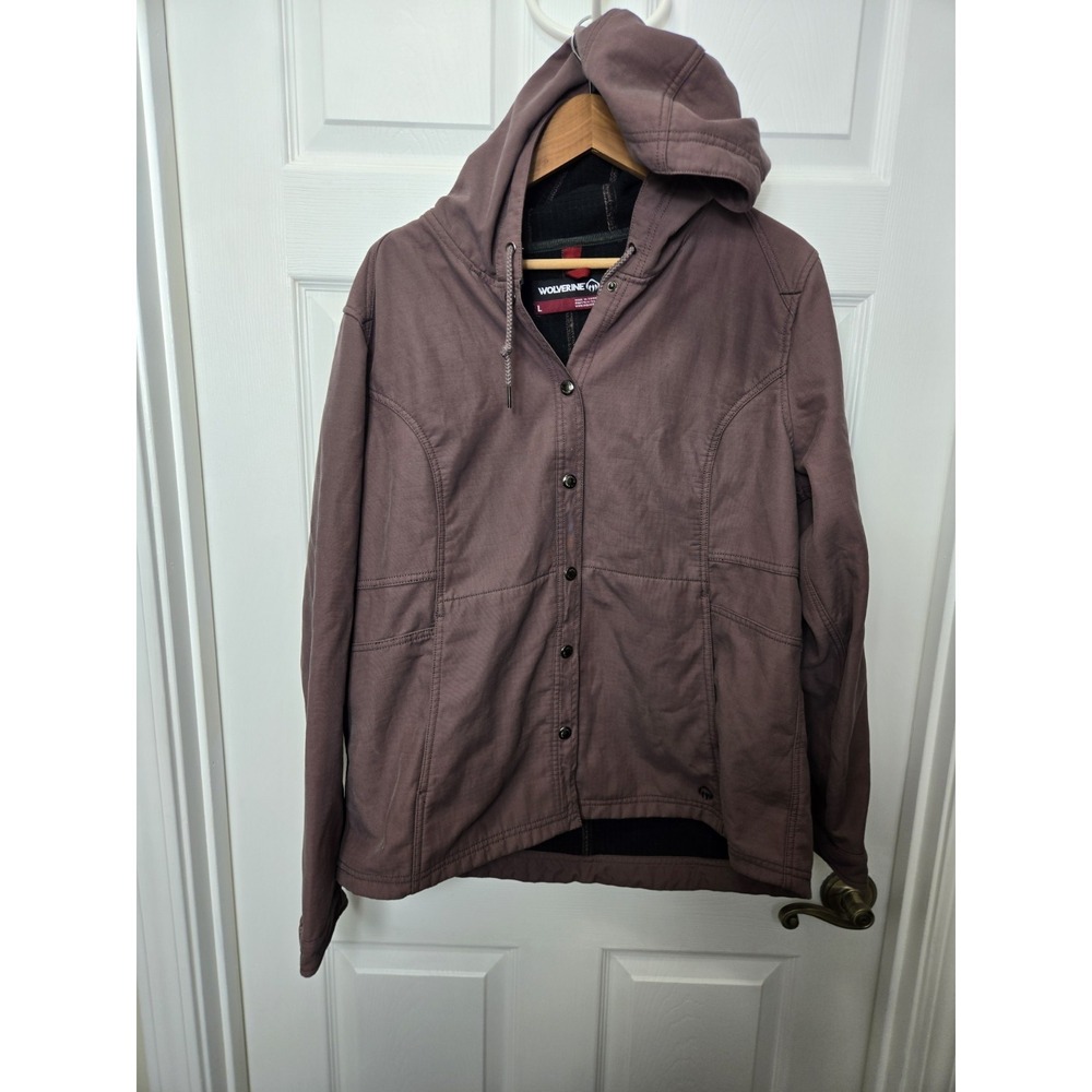 Wolverine Jacket Large PURPLE Hooded Thermal Workwear Insulated Canvas Parka